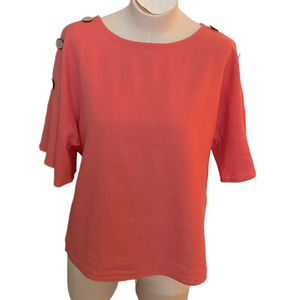 Ellen Tracy Linen ShortsleeveTop